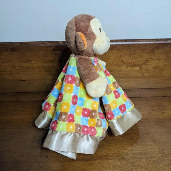 Douglas Baby Soft Monkey Multicolor Lovey Security Blanket Toy Plush - Picture 2 of 7